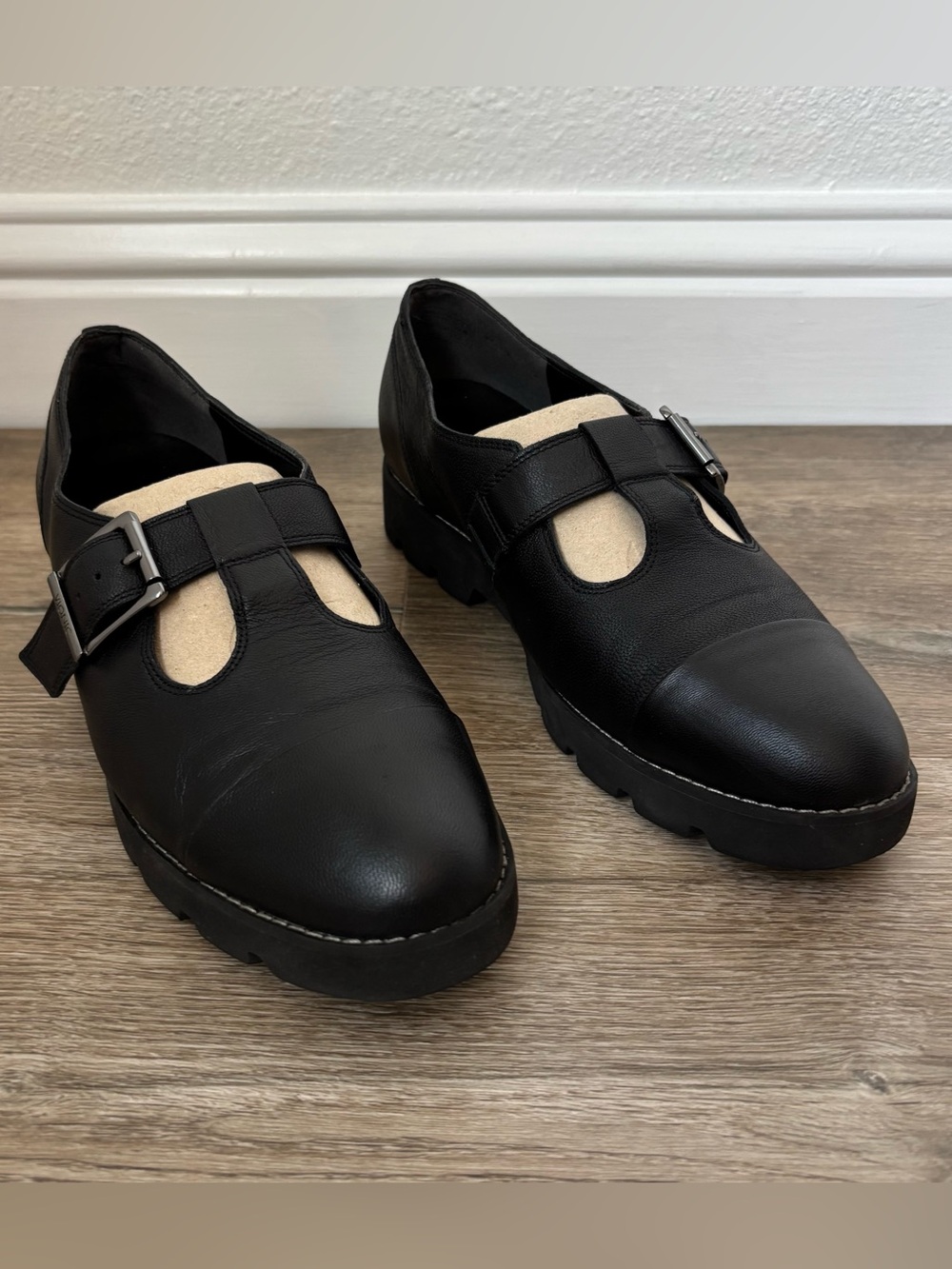 Vionic Carmen Black Leather Mary Jane Shoes Flats Size 9 - Picture 3 of 14